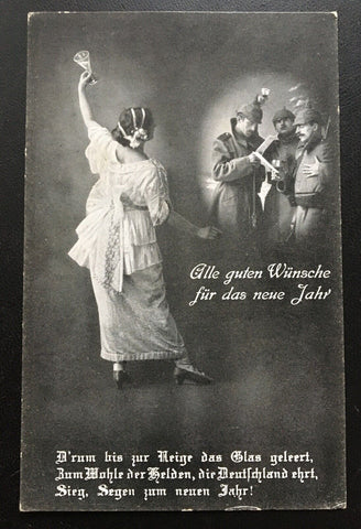 Alle guten Wünsche für d. neue Jahr - Frau Glas Soldaten Militär Krieg 400602 TH