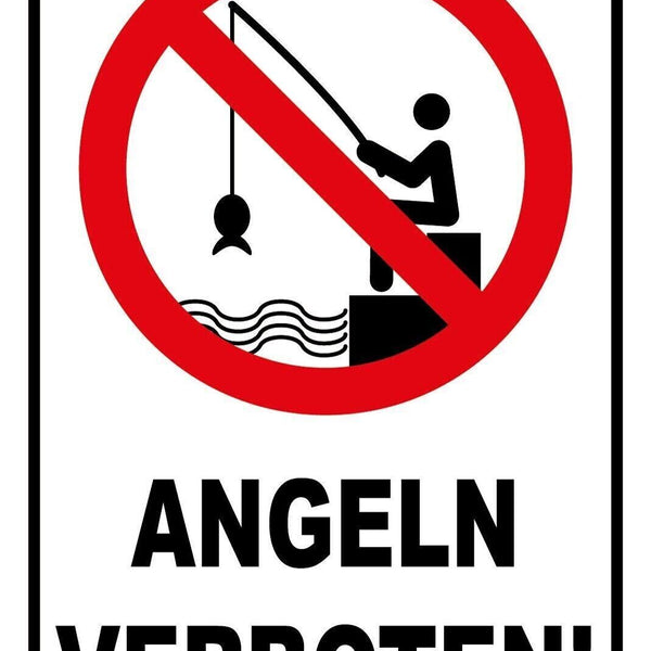 Schild angeln verboten! fischen fisch 12x18 / 20x30 / 30x40 blech od.holz