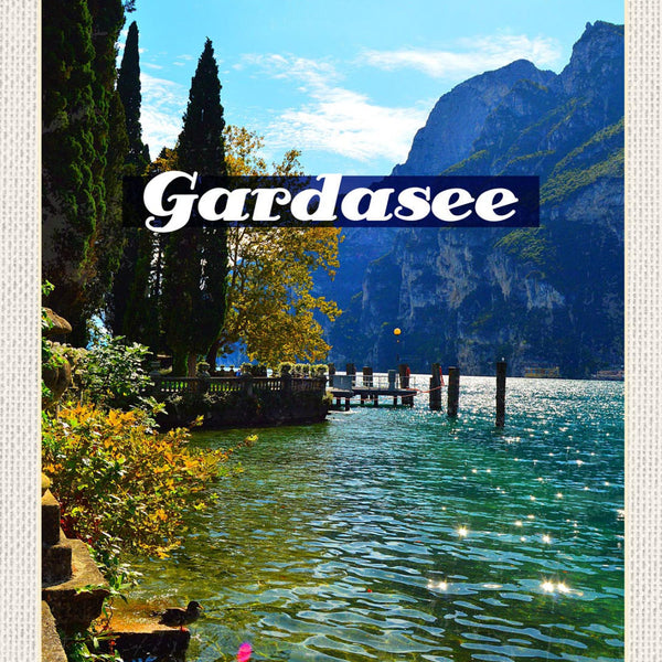 Schild Gardasee Italien Garda Ort See Ufer 12x18 20x30 30x40 Blech od. Holz