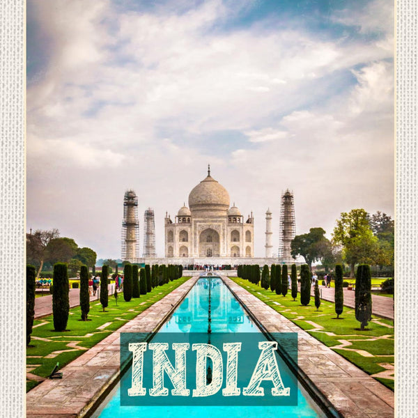 Schild India Indien Taj Mahal Monument Mausoleum  12x18 20x30 30x40 Blech/Holz