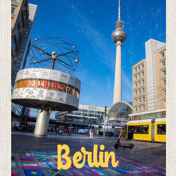 Schild Berlin Deutschland Fernsehturm Alexanderpl. 12x18 20x30 30x40 Blech/Holz
