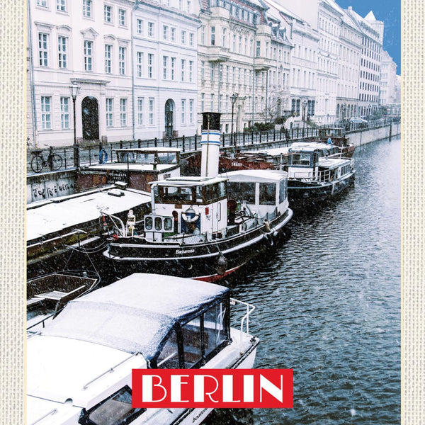 Schild Berlin Deutschland Hafen Schiff 12x18 20x30 30x40 Blech od. Holz