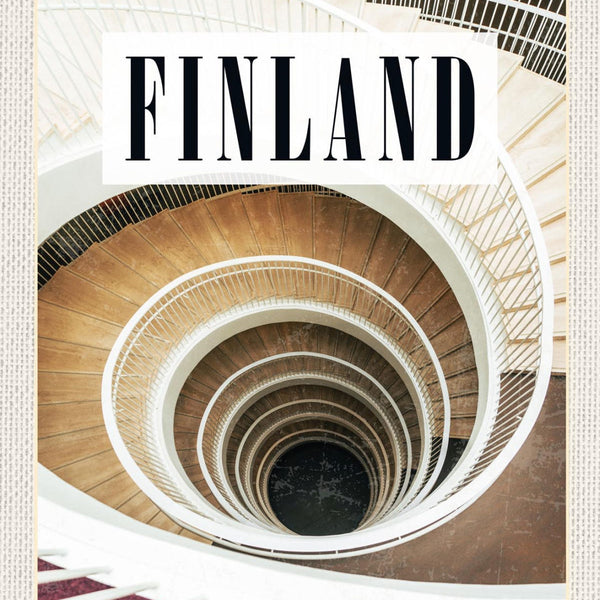 Schild Finland Finnland Wendeltreppe Stiegen Haus 12x18 20x30 30x40 Blech/Holz