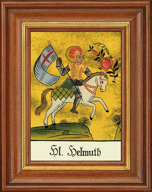 Hinterglasbild - heiliger helmuth - patronatsbild taufe namenspatron 12,7x16