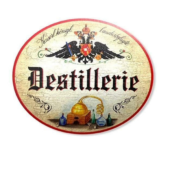 Kuk nostalgie holzschild destilerie