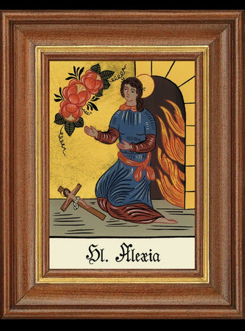 Hinterglasbild heilige alexia patronatsbild taufe namenspatron  12,7x16
