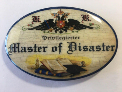 Nostalgie flaschenöffner magnet priviligierter master of disaster studentenmütze