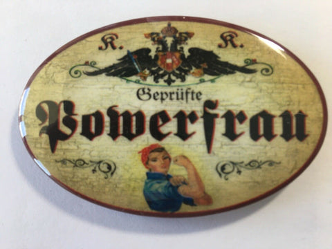 Nostalgie flaschenöffner magnet geprüfte powerfrau