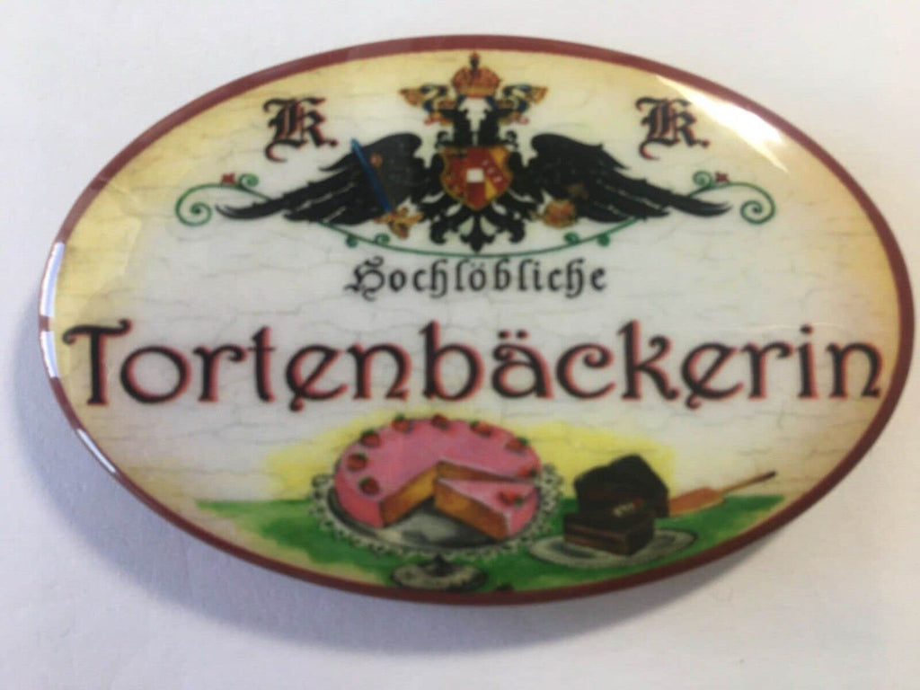 Nostalgie flaschenöffner magnet hochlöbliche tortenbäckerin torte kuchen