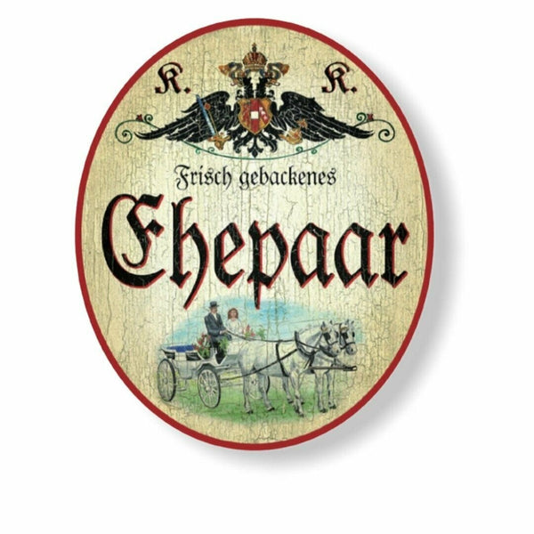 Kuk nostalgie holzschild hochzeitsgeschenk frisch gebackenes ehepaar