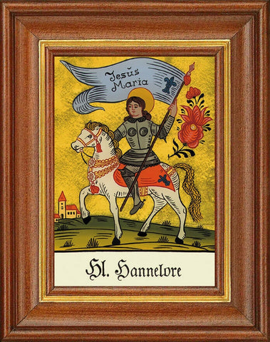 Hinterglasbild - heilige hannelore - patronatsbild taufe namenspatron 12,7x16
