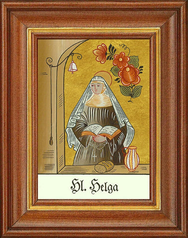 Hinterglasbild - heilige helga - patronatsbild taufe namenspatron 12,7x16