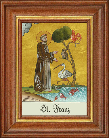 Hinterglasbild - heiliger franz - patronatsbild taufe namenspatron 12,7x16