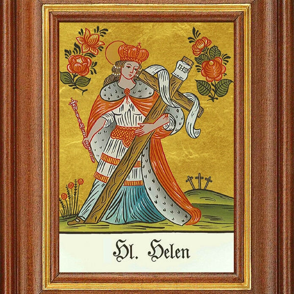Hinterglasbild - heilige helen - patronatsbild taufe namenspatron 12,7x16