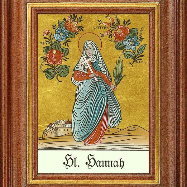 Hinterglasbild - heilige hannah - patronatsbild taufe namenspatron 12,7x16