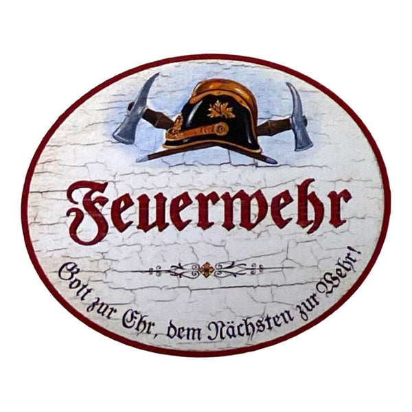Kuk nostalgie holz schild feuerwehr spruch gott zur ehr dem nächsten zur wehr