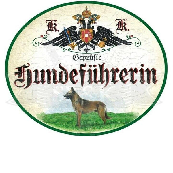 KuK Nostalgie Holzschild "HundeführerIn" (Größe: 14x17)