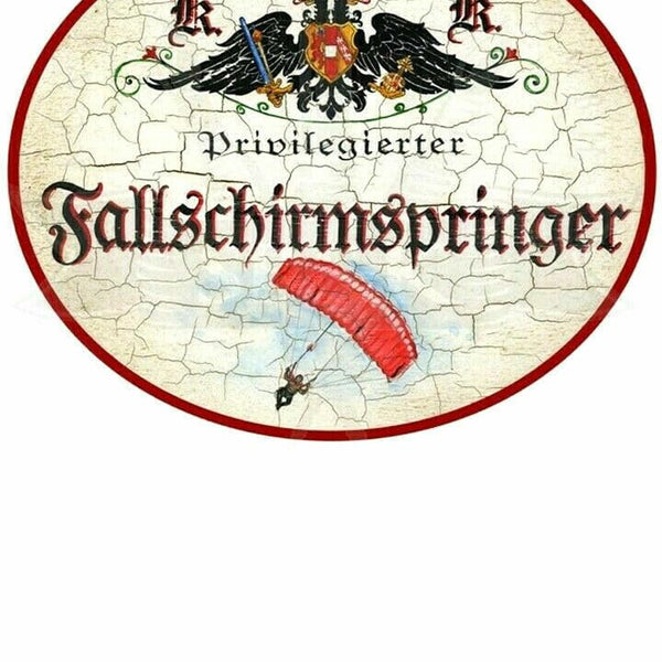 KuK Nostalgie Holzschild "Fallschirmspringer" (Größe: 14x17)
