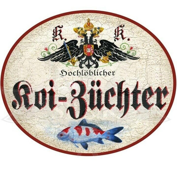 KuK Nostalgie Holzschild "Koi-Züchter" (Größe: 14x17)