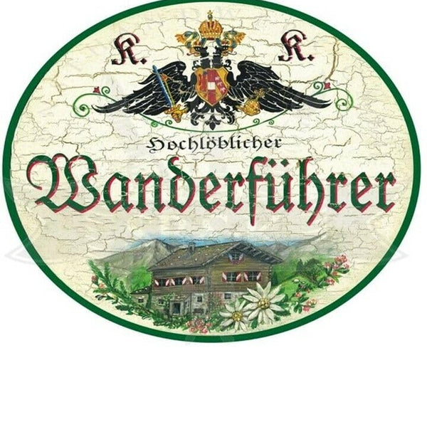 KuK Nostalgie Holzschild "Wanderführer" (Größe: 14x17)