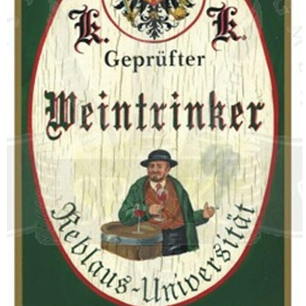 KuK Nostalgie Holzschild "Weintrinker" (Größe: 14x17)