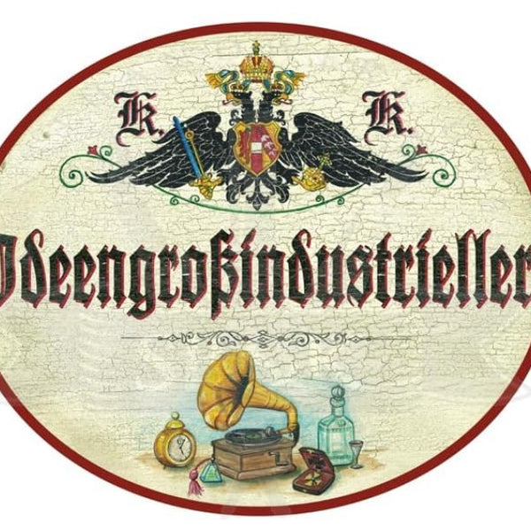 KuK Nostalgie Holzschild Ideengroßindustrieller (Größe: 14x17)