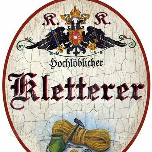 KuK Nostalgie Holzschild "Kletterer" (Größe: 14x17)