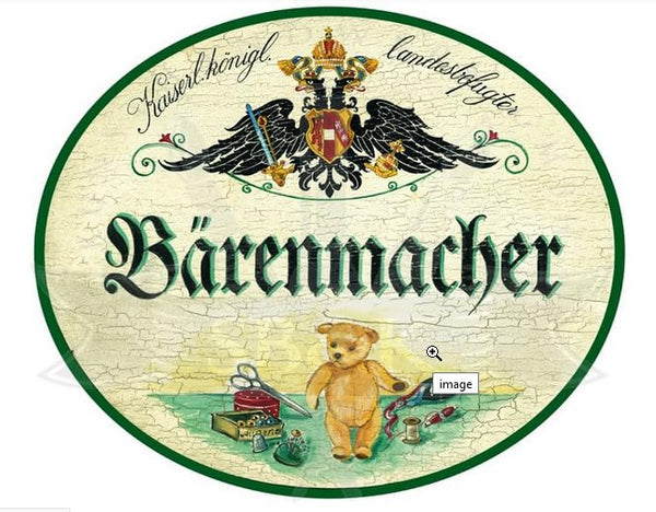 KuK Nostalgie Holzschild Bärenmacher (Größe: 14x17)