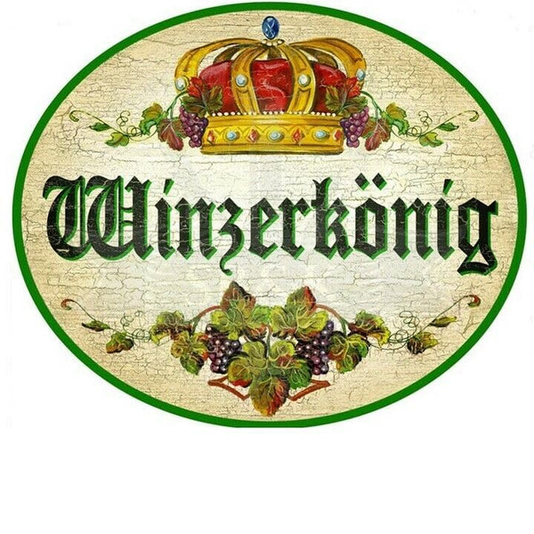 KuK Nostalgie Holzschild "Winzerkönig" (Größe: 14x17)
