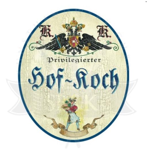 KuK Nostalgie Holzschild Privilegierter Hof-Koch (Größe: 19x23)