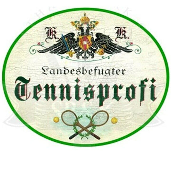 KuK Nostalgie Holzschild "Tennisprofi" (Größe: 19x23)