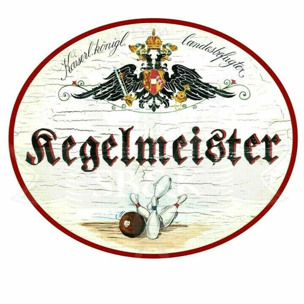 KuK Nostalgie Holzschild "Kegelmeister" (Größe: 19x23)