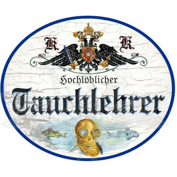 KuK Nostalgie Holzschild "Taucherlehrer" (Größe: 19x23)