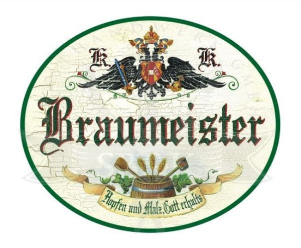 KuK Nostalgie Holzschild Braumeister (Größe: 28x34)