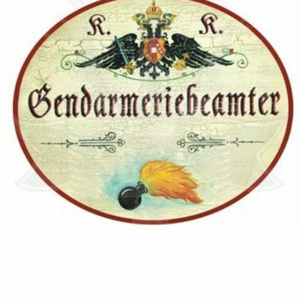 KuK Nostalgie Holzschild "Gendarmeriebeamter" (Größe: 28x34)