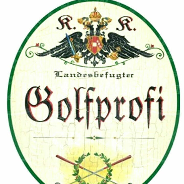 KuK Nostalgie Holzschild "Golfprofi" (Größe: 28x34)