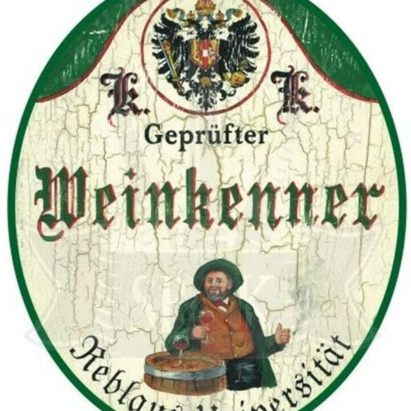 KuK Nostalgie Holzschild "Weinkenner" (Größe: 28x34)