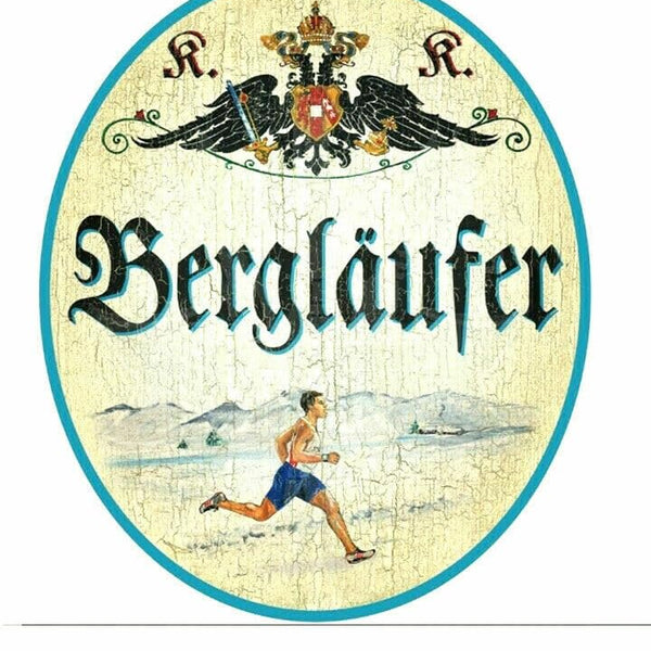 KuK Nostalgie Holzschild "Bergläufer" (Größe: 28x34)