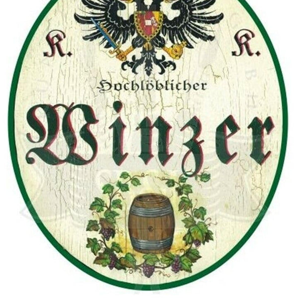 KuK Nostalgie Holzschild "Winzer" (Größe: 28x34)