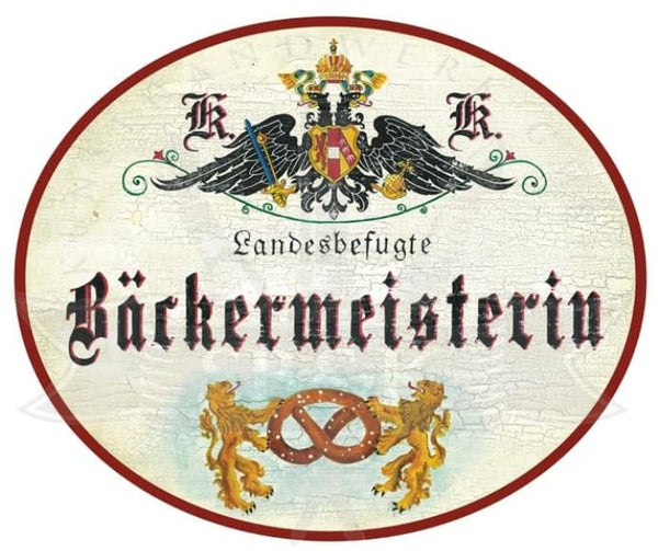 KuK Nostalgie Holzschild Landesbefugte Bäckermeisterin (Größe: 19x23)