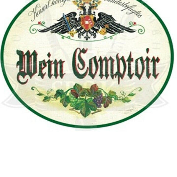 KuK Nostalgie Holzschild "Wein Comptoir" (Größe: 28x34)
