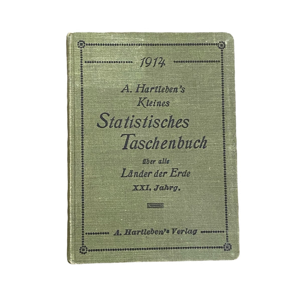 2685Hartleben KLEINES STATIST. TASCHENBUCH ÜBER ALLE LÄNDER D ERDE 21. JAHRG.