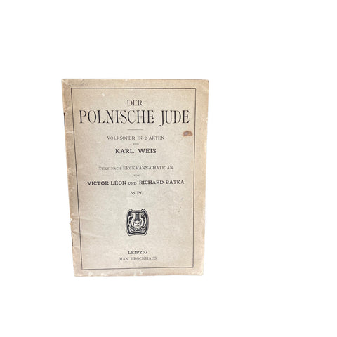 4429 Karl Weis DER POLNISCHE JUDE. VOLKSOPER IN 2 AKTEN