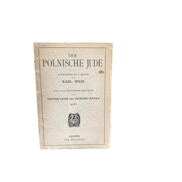 4429 Karl Weis DER POLNISCHE JUDE. VOLKSOPER IN 2 AKTEN