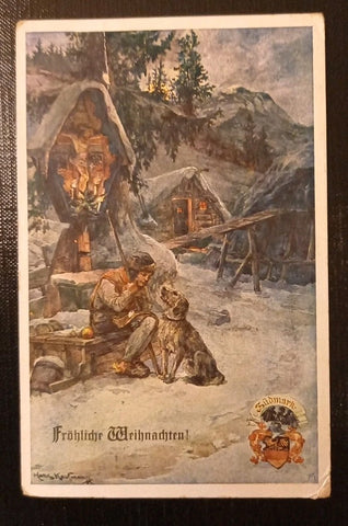 Fröhliche Weihnachten Hund  Kreuz Südmark  Böhmen Hans Kaufmann 5548 Gr