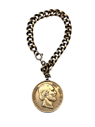 König Wilhelm Nederlanden 1862 Anhänger mit Armband aus Silber  R0021