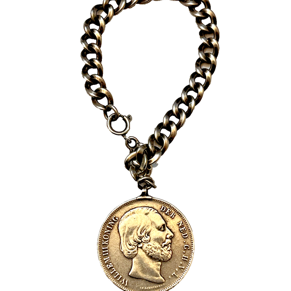 König Wilhelm Nederlanden 1862 Anhänger mit Armband aus Silber  R0021