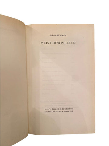 1842 Thomas Mann MEISTERNOVELLEN: Gefallen, Der kleine Herr Friedemann, ... HC