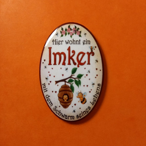 Nostalgie KuK Flaschenöffner Magnet Hier Wohnt Ein Imker M D Schwarm S.Lebens
