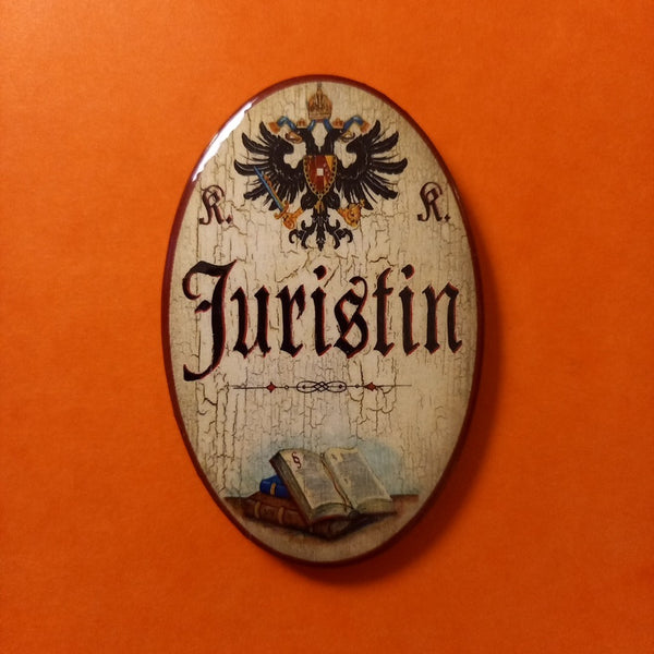 Nostalgie KuK Flaschenöffner Magnet Juristin